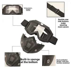 Motorcycle Face Shield Goggles Off-Road Riding Helmet Goggles Ski Goggles Harley Glasses Outdoor Windproof Sand Mask Goggles Welding Protective Goggles