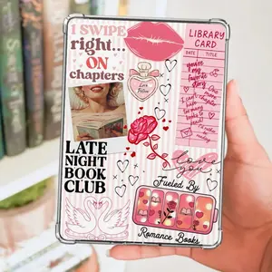 Spicy Romance Pink Late Night Reader Clear Case Insert for Kindle or Kobo