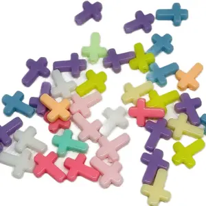 Cross Mixed Color Bead Mix Plastic Bead Pen Beading 40 Count Bead Bag - Assorted Colors