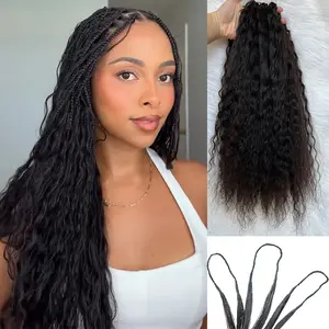 Ssawhair 240g 200strands Wet and Wavy Crochet Human Hair Extensions Knotless Pre-Separated Feather Hair Seamless Micro Loop Crochet Human Hair