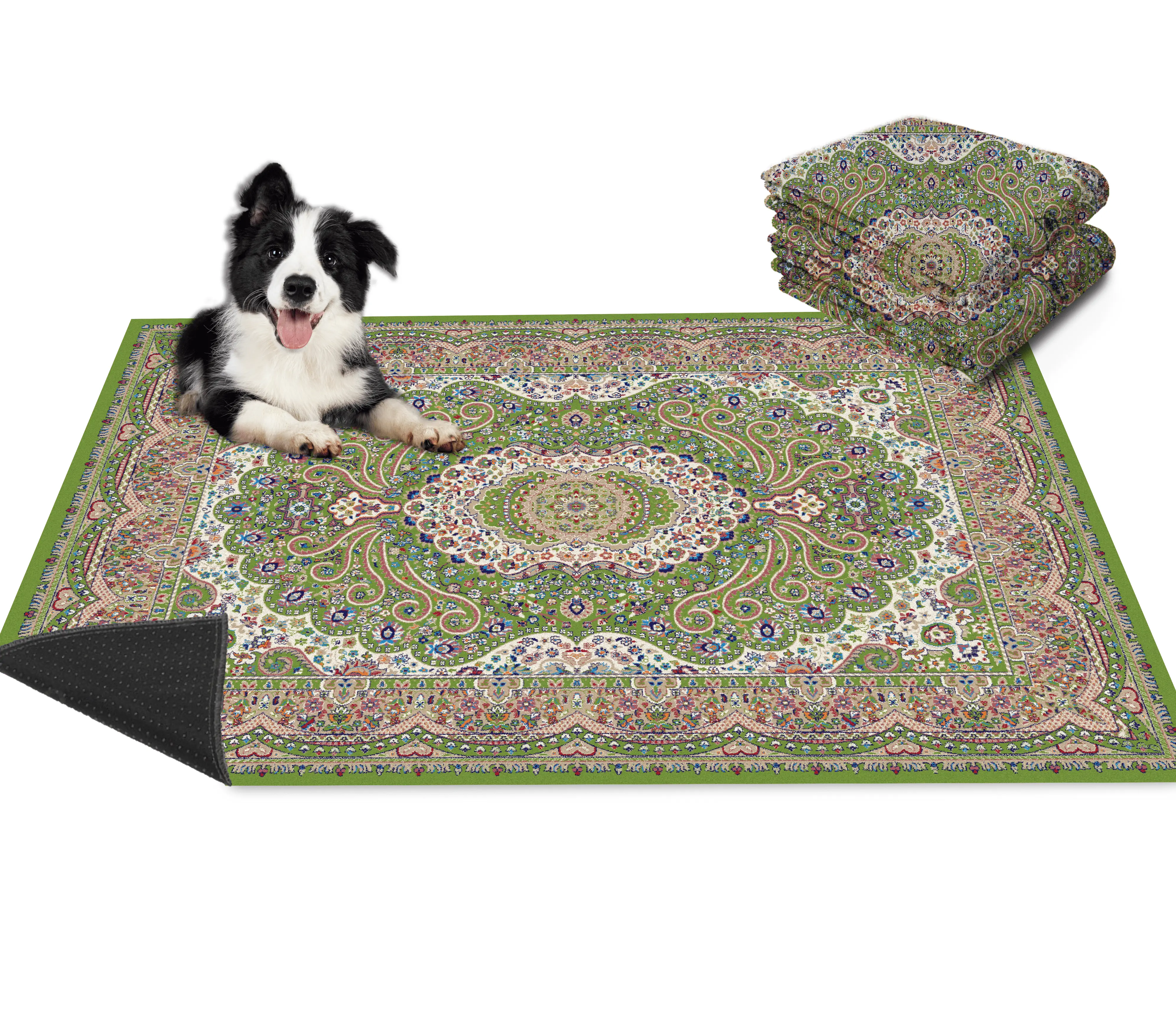 Lovewag Washable Dog Pads, Peacock Garden Pack of 2, Eco-Friendly and Leak-Proof Design, 16" x 24" & 36" x 48"