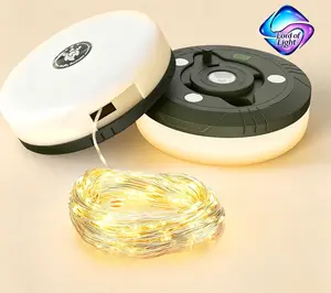 4-in-1 Portable Camping Light with 10m Color-Changing Fairy Lights, 8 Lighting Modes, Waterproof IPX4, Rechargeable Type-C Charging, Ideal for Camping & Hiking