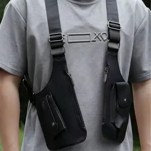Premium PU Leather Men's Waist & Chest Bag - Functional Streetwear Belt Bag for Daily & Outdoor Use