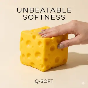 Giant Cheese Block Squishy: The Ultimate Slow Rising Stress Reliever | Viral ASMR Sensory Fidget Toy