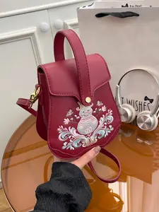 Cute Christmas Snowman Pattern Handbag, Adjustable Shoulder Strap, Multifunctional Design, Suitable for Work, Shopping, Dates, Fashionable Patterned Bag