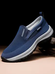 Men's Comfortable Anti-Slip Loafers, Breathable Knit Slip-On Thick Sole Lightweight Casual Shoes, All-Season Outdoor Activities