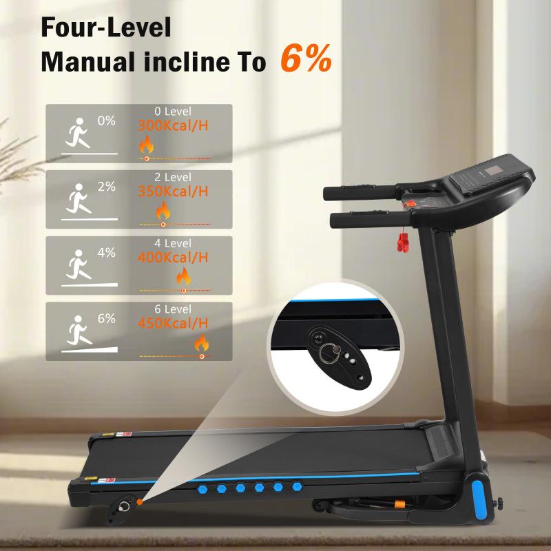NEW Incline Treadmill for Running and Walking, 3.0 HP Treadmills For Home 350 lbs Weight Capacity Hydraulic System Auto-Folding Treadmill with Type C & USB Charge Station , 10MPH, Bluetooth Speaker vibration  plate