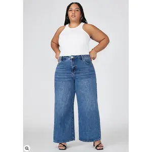 ELOQUII Women's The Yvette Rigid Wide Jean