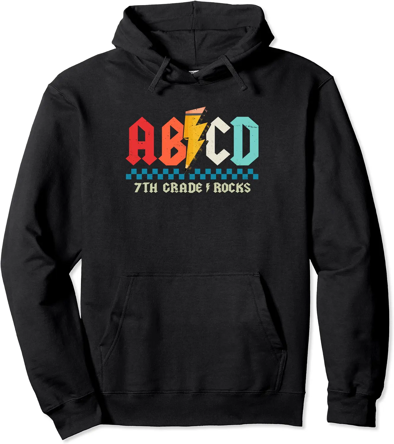 ABCD 7th Grade Rocks Pencil Lightning Students Teachers Pullover Hoodie - Autumnsc Shop 51B0CFPZW5Q4