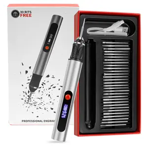 Electric Engraving Pen with 30 Bits Cordless Portable Engraving Tool Engrave 50+ Surfaces Rechargeable Engraver Pen for Metal Wood Glass and Plastic