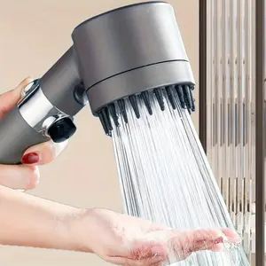 Multi-Functional Wall-Mounted Handheld Showerhead with Three Adjustable Modes, Vortex Pressure Filter, High-Density Water Flow, Gentle and Comfortable, Round Plastic Design, Ideal for Refreshing Bathing Experience For shower use only