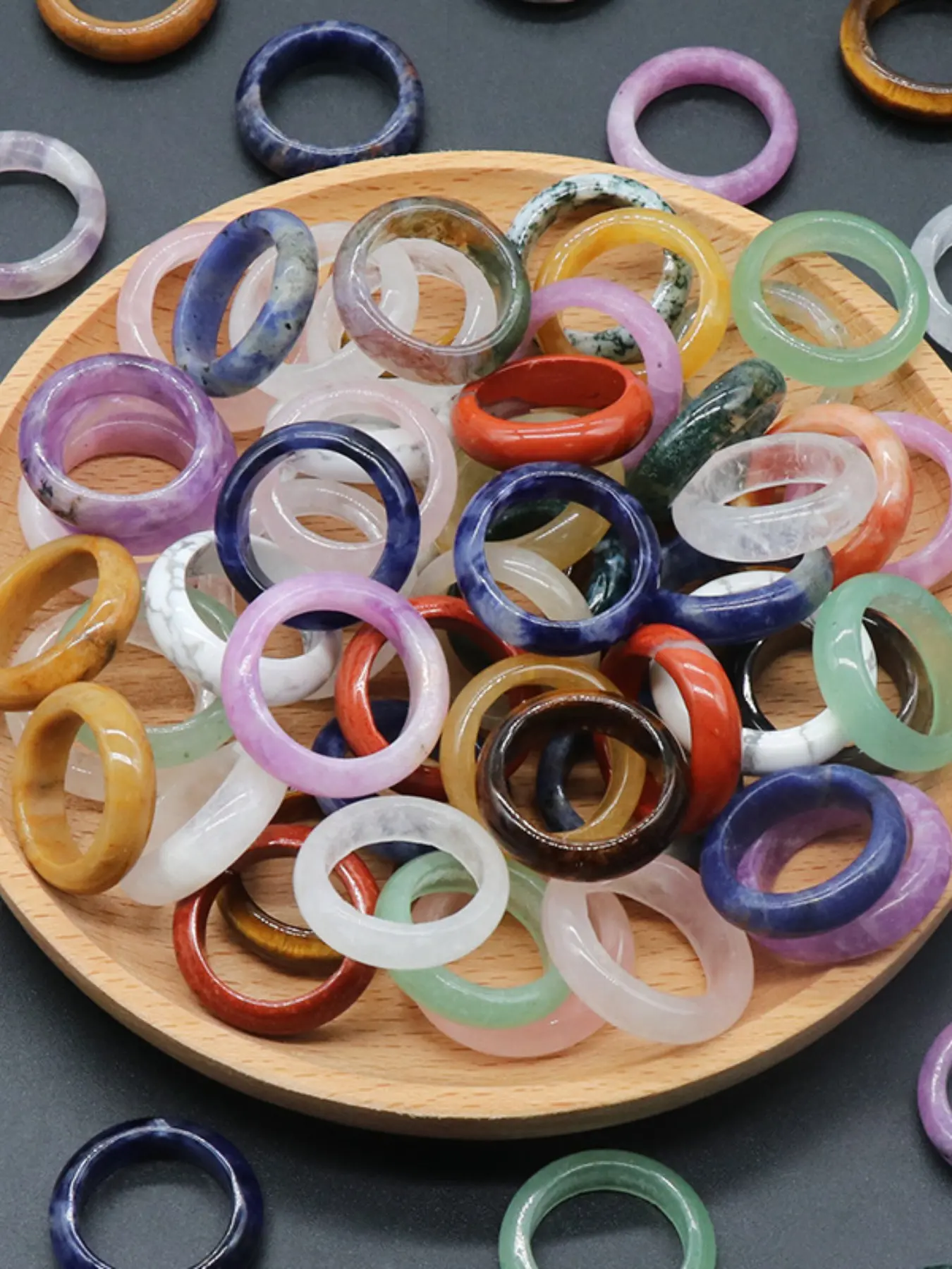 Natural Crystal Agate Spacer Beads, Mixed Colors Polished Stone Loose Beads, DIY Jewelry Making Supplies for Bracelets Necklaces