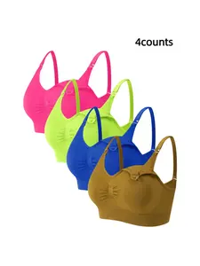 Maternity Solid Color Ruched Nursing Bra, Pregnancy Maternity Bra, Comfortable Seamless Front Buckle Bra for Pregnant & Postpartum Women, Maternity Underwear for All Seasons