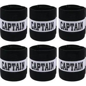 6 count Soccer Captain Armband Adjustable Elastic  Bands for Football Basketball, Anti-Slip Team Armbands for Adult Youth Athletes