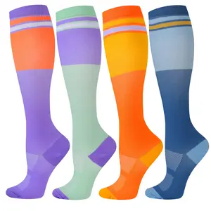 Compression Socks 4 Pairs(15-20hhmg) For Men & Women,Perfect for nurses, teachers, runners, and anyone who’s always on the go-Soft & Breathable – Relieves Leg Swelling & Foot Soreness