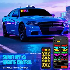 Window Programmable LED Sign, Flexible App Control USB Powered 5V Car LED Display with Custom Text/Patterns/Animations, Taxi Sign