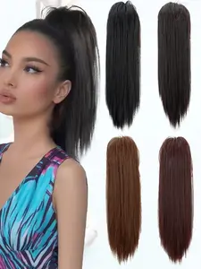 KAIRIYA 18 Inch Straight Ponytail Extension - Clip-In Synthetic Hairpiece for Women, Natural Look Perfect for Holiday Parties & Daily Use, Synthetic Extensions