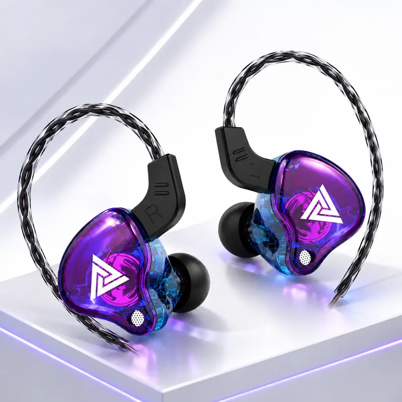 QKZ AK6 Wired In-Ear Earphones, 3.5mm Noise-Cancelling Wire-Controlled Gaming Headset with Stable Audio Connection, Soft Ear Tips for Long-Time Comfort, Ideal for Competitive Gaming, Daily Music, Fashionable Colors for 3.5mm Audio Digital Devices