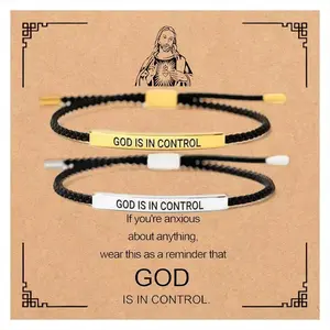 GOD IS IN CONTROL InspireBracelet - Unisex Simple Inspirational Jewelry with Clear Message for Everyday Wear Empowering Faith Reminder