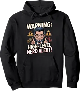 Game Developer: Warning: High-Level Nerd Alert! Pullover Hoodie - Feliciabr Shop 65B0F21P86YJ