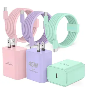 45W 3Pack Super Fast Charger Type C Wall Charger Block with USB C Cable, 45W Dual Port Charger Compatible with Samsung Galaxy S26/S25/S24/Ultra, iPhone 17/16/15 Series Dual Charging Station Cellphone