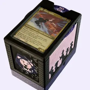 Demon Boy Band Magic SWU Lorcana Deck Box with Damage Counter Token Tray for 100 Sleeved Cards Custom Slots Universal Accessory