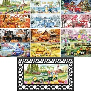 Seasonal Door Mat Interchangeable Doormat Inserts Entrance Welcome Mats 22 x 10 Inches Non Slip Mats Gifts for Front Door Irish Easter Spring Decoration (No Frame)()