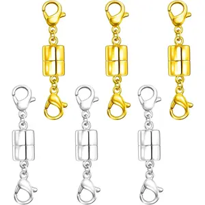 Double Lobster Clasp Magnetic Necklace Clasps and Closures 14K Gold and Silver Magnetic Jewelry Clasps Converters for Bracelet Necklaces Extender
