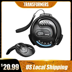Transformers Open Ear Headphones Wireless Bluetooth 5.4, Open Ear Earbuds IPX5 Waterproof Noise Cancelling Running Sport Wireless Bluetooth Earbuds with Mic and Earhooks for Android/iOS Black