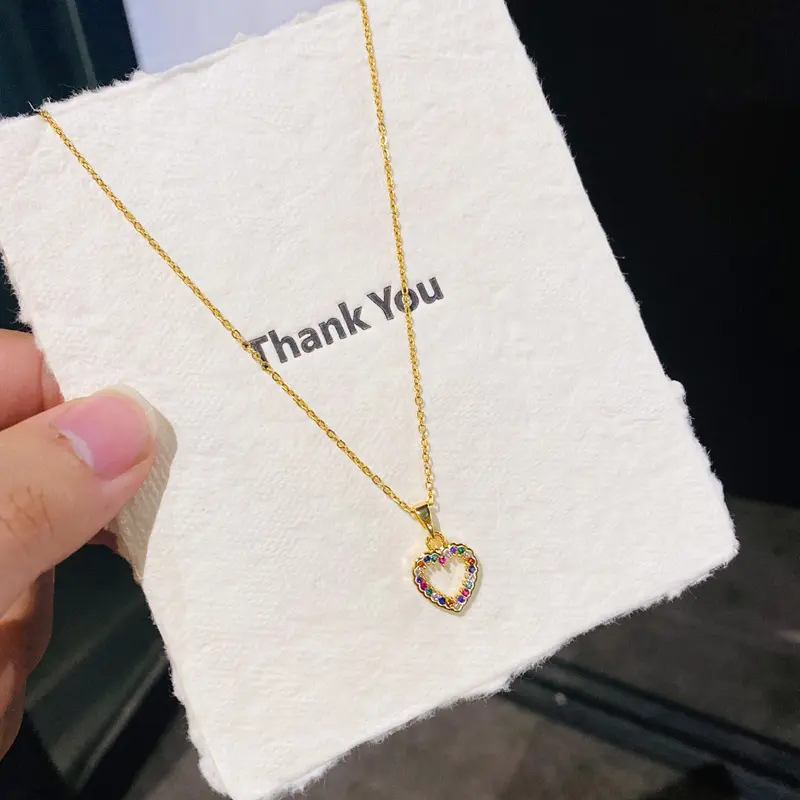 D16 Gold-Colored Zircon Heart