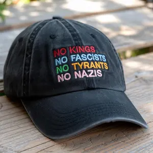 No Kings in America Embroidered Hat, Political Statement Hat, Rainbow Protest Hat, No Kings in America Hat, Washed Dad Hat