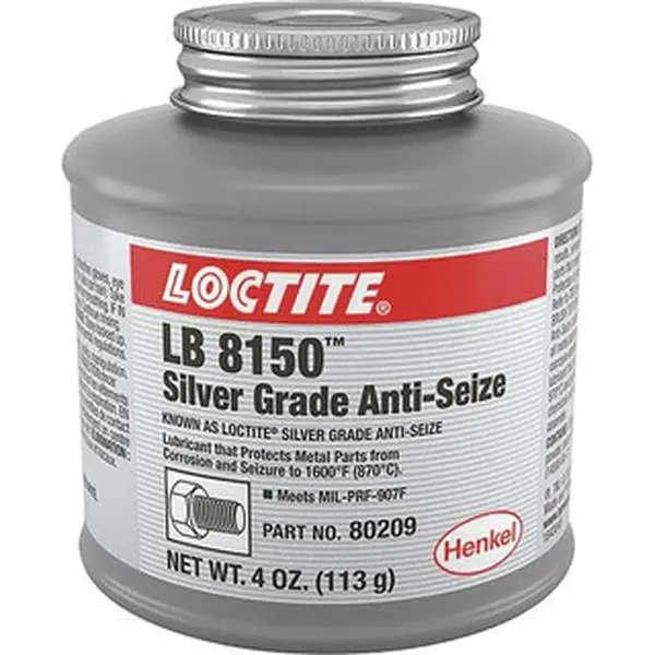 Loctite High Temperature Anti-Seize Lubricant, 4 oz Can, 1600°F Heat Resistance, Silver, Water Resistant Spray, Part No. 235092