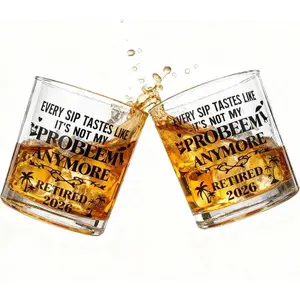 Sturdy 2026 Retirement 2PCS 10 Oz Old Fashioned Whiskey Glasses, Funny Retired Gifts for Boss, Husband, Dad