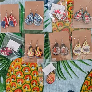 sublimation and faux leather earrings