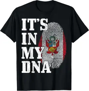 100%cotton Peru It's In My DNA Fingerprint Peruvian Flag T-Shirt