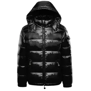 Men's Hooded Puffer Winter Coat - Long Sleeve, Zipper Closure, Versatile Casual Wear - Tops, Menswear