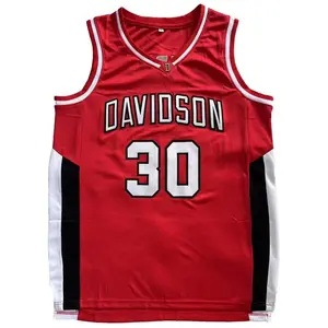 Man, wearing Davidson #30 jersey, Obama basketball t-shirt embroidered letter