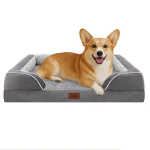 Medium Dog Beds Waterproof Orthopedic Foam Dog Beds for Medium Dogs Sofa Comfy Pet Bed with Washable Removable Cover & Non-Slip Bottom