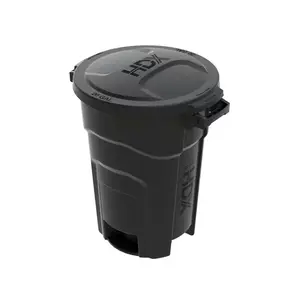 HDX 20 gal. Black Heavy Duty Outdoor Trash Can with Domed Lid