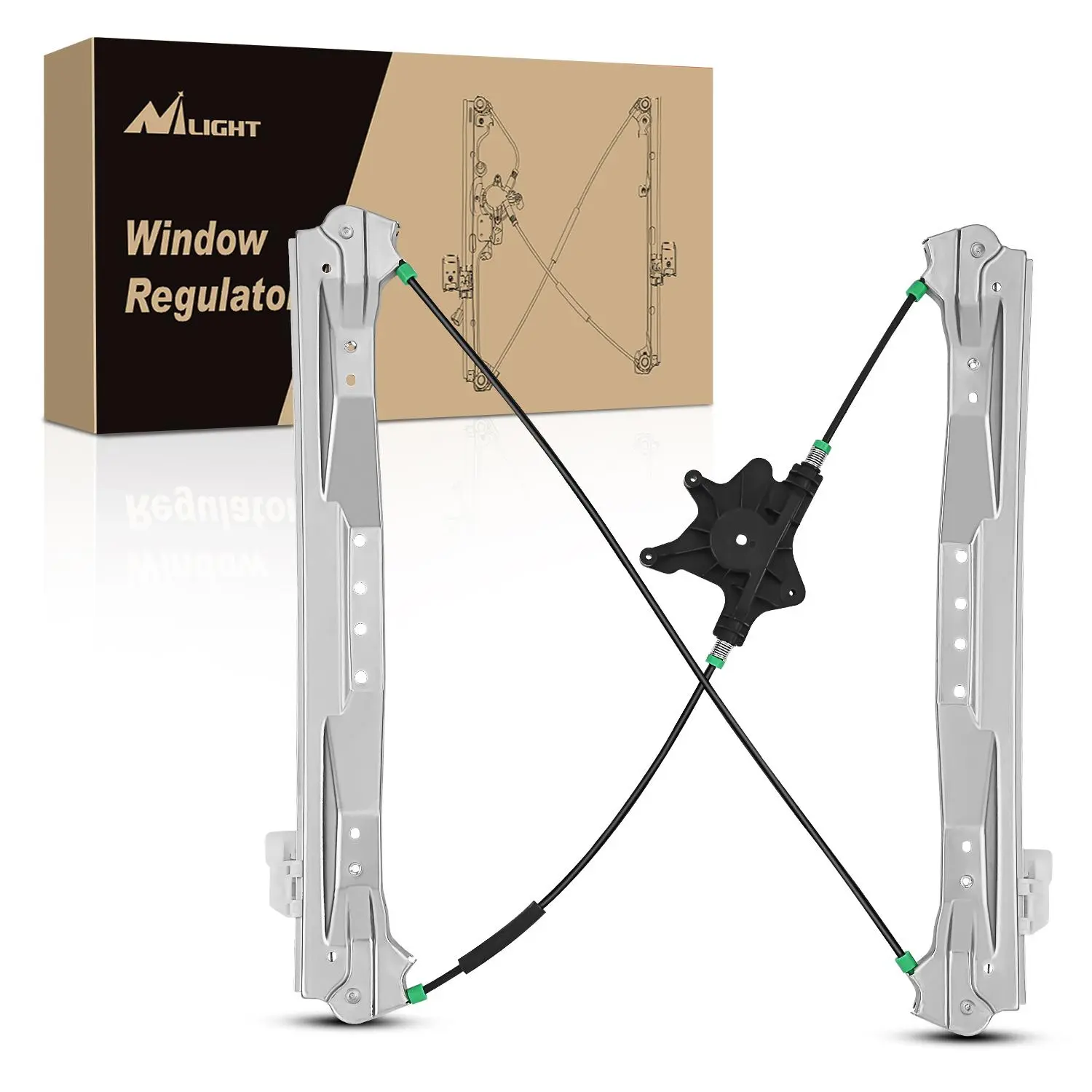 Nilight 749-508 Power Window Regulator Front Driver Side, OE Replacement for Chrysler Town Country 2008-2016 - Direct Fit, No, Copper