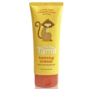 T is for Tame Hair Taming Cream for Frizz, Flyaways & Bed Head - Smooths Styles Naturally with Coconut & Jojoba Oils Gentle Hold No Chemicals 3.38 fl oz
