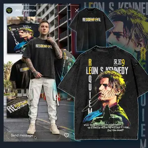 Resident Evil Requiem Leon Kennedy RPD Graphic, Vintage Acid Wash Apparel, Survival Horror Game Merch, Raccoon City Pullover, Unisex Cotton Top