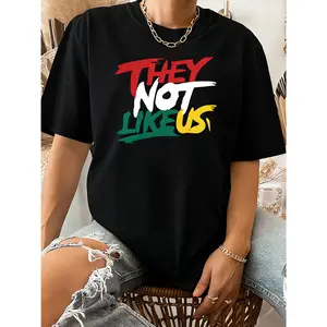 Women's 100% Pure Cotton Oversized Short Sleeve Graphic T-Shirt - Smooth Fabric, Color Pen Font Printed, Round Neck, Machine Washable, Comfortable, Suitable for Daily Commuting, Friend Gatherings, Spring-Summer-Autumn