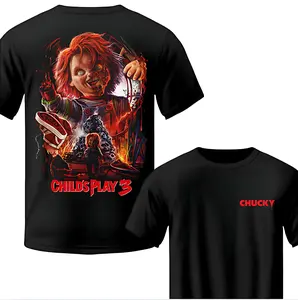 Chucky T-Shirt Horror Movie Graphic Tee Classic Soft Comfortable Digital Print Graphic Design Casual Style Menswear Top Streetwear Crewneck Short Sleeve