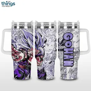 Gohan Anime Dragon B Tumbler 40oz & 20oz, Insulated Stainless Steel Travel Mug with Handle & Lid, Double Wall Vacuum Cup, Aesthetic Gift for Anime Fans, Water Bottle, Daily Use