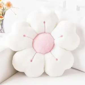 Daisy Flower Plush Throw Pillow, Cozy and Cute Decorative Cushion, / Soft Fabric, 13.7 Inch, for Bed and Sofa, Home Decorative Cushion