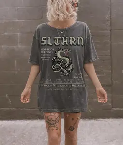 SLYTHRN Comfort Colors Wizard House Shirt, Snake House Shirt Malfoy Shirt Pottery T-Shirt Wizard School Shirt Marauders Dramione HP, Relaxed Fit, Easygoing Feel, Year-Round Style, Easy to Wear