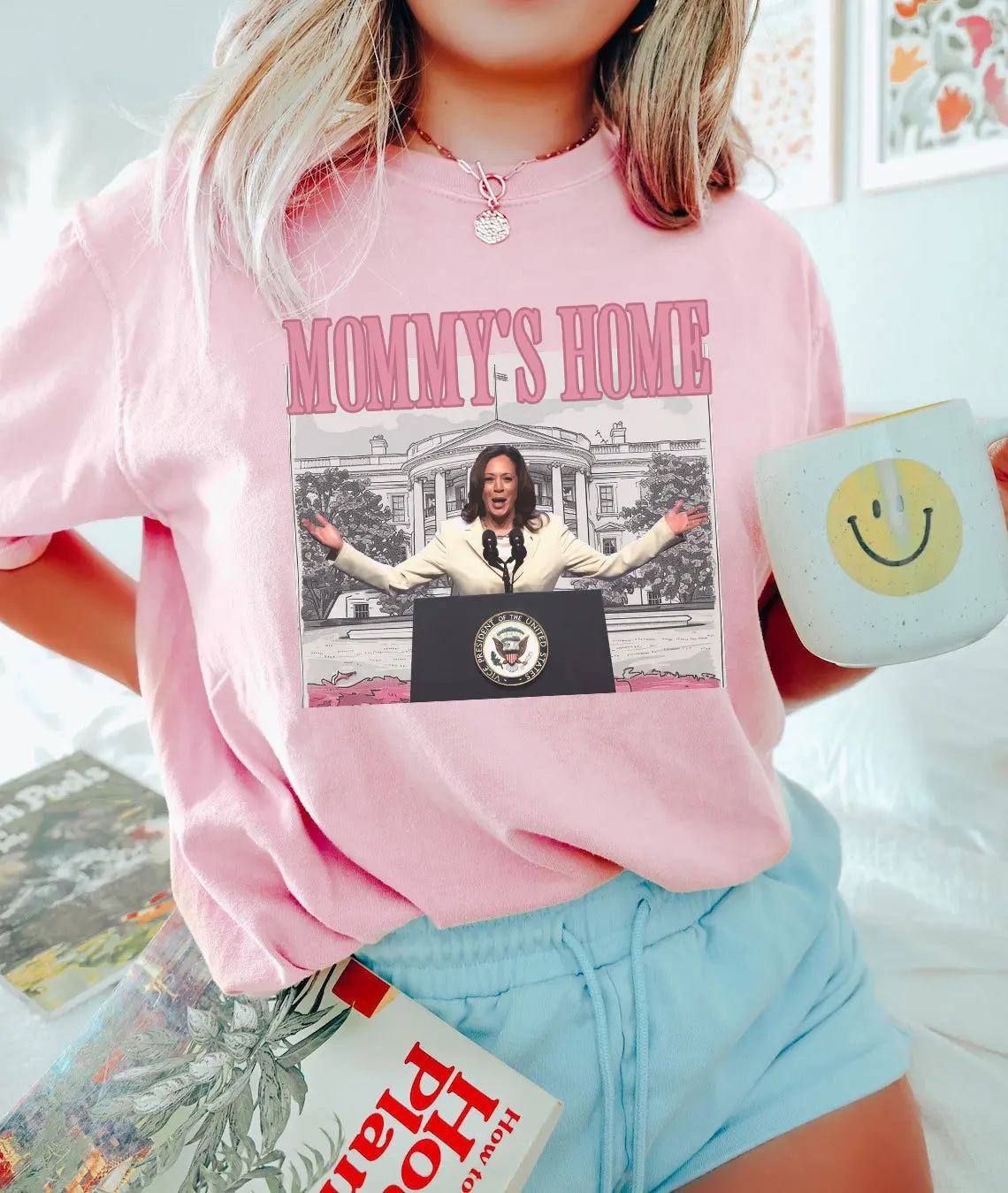Kamala Mommy's Home Shirt, Kamala Shirt,  Vote For Kamala Harris , Kamala Pink White House, Kamala 2024