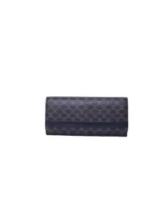 Pre-owned Celine Leather Small Leather Goods MACADAM LONG WALLET