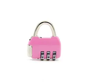 FixtureDisplays® 10PK 3 Digit Combination Security Code Padlock for Travel Luggage Suitcase, School, Gym Locker, Sports Locker 15626-PINK-10PK